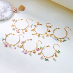 European American Summer Beach Shell Bracelet Starfish Pearl Pendant Fashion Versatile Bracelet