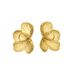 European American Trendy Leaf Shape Earrings Geometric Gold Plated Statement Jewelry Luxury Daily Wear Gift for Her