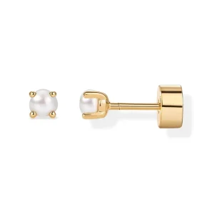 European American Unique Designer Pearl Zircon Inlaid Flower Stud Earrings Fashion Jewelry for Women