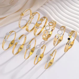 European American-style Instagram-inspired Stainless Steel Electroplated Bracelet Geometric Heart-shaped