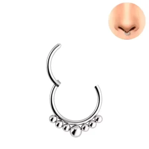 European Fashion F136 Titanium Ball Nose Ring Earrings ASTM Certified Body Jewelry with Lip Pattern Welding Nose Ring