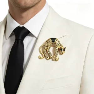 European Rhinestone Vintage Cat Brooch Simple Creative Clothing Pin Corsage