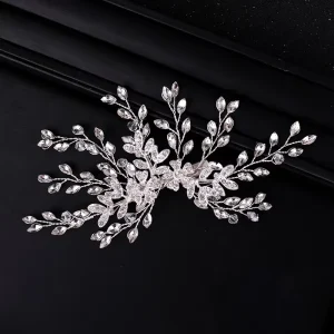 European and American Bride Crystal Headwear Alloy Rhinestones New Wedding Dress Accessories Fashionable Flower Hair Clip