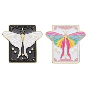 European and American Creative Cartoon Tarot Butterfly Brooch Unique Geometric Decoration Pin Finger Pin Rotatable Alloy Badge