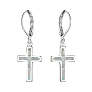 European and American Fashion Copper Platinum Blue Cross Australian Treasure Earrings for Women