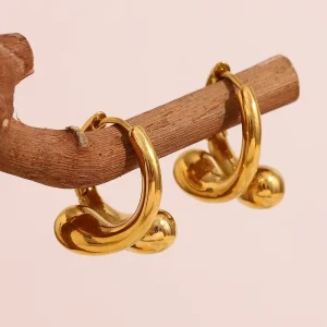 European and American Fashion Temperament Simple Stainless Steel Plated 18K Gold Personalized Snake Head Small Ear Buckle