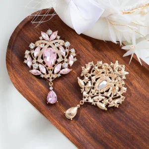 European and American Fashion Trend Crystal Pendant Alloy Retro Jewelry Pendant Brooch Rhinestone Metal Jewelry