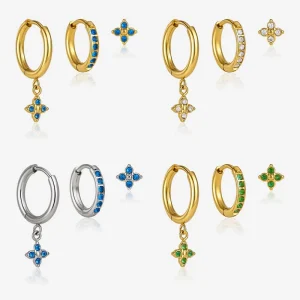 European and American Style Earrings 18k Gold and Stainless Steel Ear Accessories Unique and Sweet Earrings