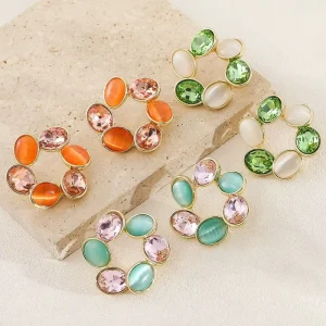 European and American Style Earrings Fashion Hoop Earrings Women’s Fashion Diamond Earrings