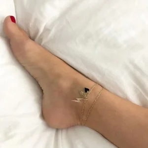 European and American Style Gold Love Lightning Anklet for Girls