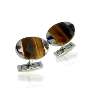 European and American Style Oval Shape Wood Men’s Custom Cuff Link