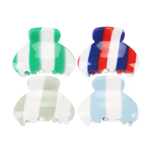European and American Style Striped Claw Clip Acetate Premium Shark Clip Small Size Hair Claw