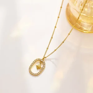 European and American Sweater Chain Accessories Niche Collarbone Chain Eight Pointed Star Fashion Pendant Necklace