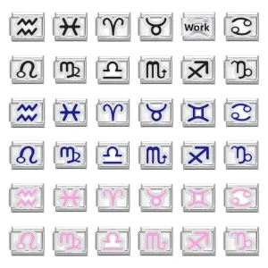 European style Charming Multi functional Italian Twelve sign Zodiac Modular Trendy Stainless Steel Guangdong made Bracelet