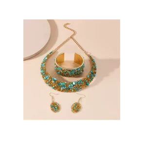 Exaggerated Colorful Jewelry in Europe and America Personalized Fashion Metal Shining Women’s Jewelry Set