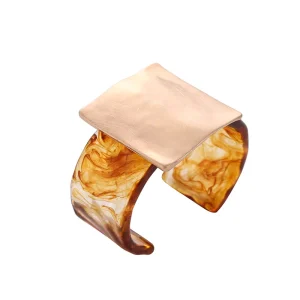 Exaggerated Geometric Chunky Square Shape Cuff Bangle for Valentines Gift