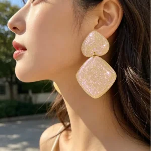 Exaggerated Summer Irregular Geometric Acrylic Resin Transparent Drop Earrings for Women Sweet Girl Fashion Jewelry Party Gift
