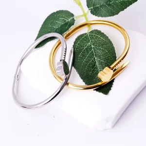 Explosive Light Luxury Style Bracelet Made of Titanium Steel Simple Smooth Opening Bracelet Jewelry Fashionable Caring