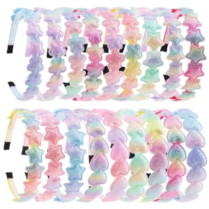 Exquisite Children’s Intersect Hair Hoop Curved Artificial Pearl Fabric Headbands Sweet Style Valentine’s Day for