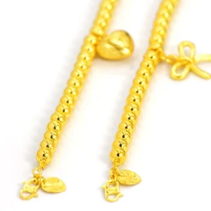 Exquisite Couple Wedding Zircon 24k Gold-plated Bead Bracelet Anti Allergic Lotus Flower