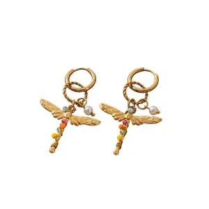 Exquisite Dragonfly Earrings Colorful Elegant Versatile Luxury Design Women Stud Earrings Jewelry Women