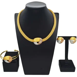Exquisite Luxury Gold Jewelry Sets Multi Color Necklace Jewelry Set Women’s Costume Accessories DH2300319