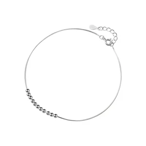 Exquisite Snake Chain Anklets 925 Sterling Silver Fashion Beads Charm Bracelet for Women Fine Jewelry Accessories