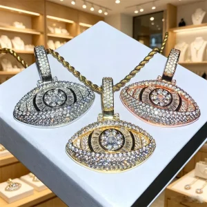 Eye Pendant Necklace in Gold Silver Rose Gold