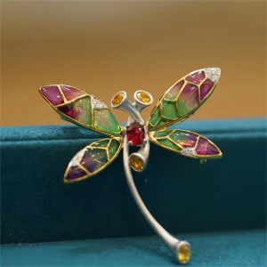 F0D010013 Customizable 18K Gold Dragonfly Pendant Brooch Dual Wear Jewelry Mold for Wedding Occasions
