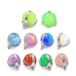 F136 Titanium 16G Thread Opal Ball Piercing Jewellery Lip Stud Earrings and Tongue Studs Body Jewelry