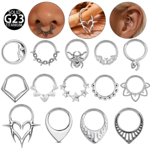 F136 Titanium Alloy Seamless Ring Body Piercing Nose Ring Septum G23 Nose Ring