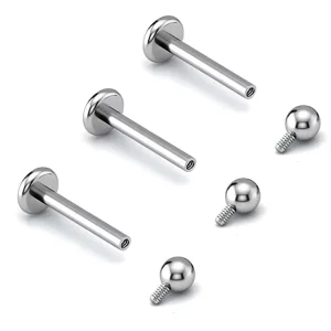 F136 Titanium Flat Bottomed Spherical Piercing Jewelry for Earrings Lip Nose Hypoallergenic Fashion Piercing Jewelry
