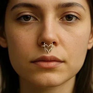 F136 Titanium Heart Star Seamless Nose Ring Hoop Lip Jewelry for Women