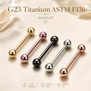F136 Titanium Piercing Jewelry Basic Barbell Tongue Stud Ear Bridge Nipple Stud Piercer Fashion Not Inflamed