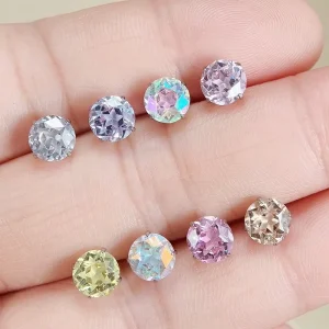 F136 Titanium Piercing Stud 18K PVD Plating 5A Star Cut Zc 0.9 Internal Thread Cartilage Helix Fashion Jewelry Bulk