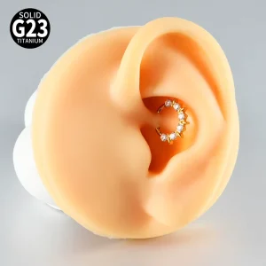 F136 Titanium Spiked & CZ Clicker Ring Ear & Nose Piercing Jewelry for Studios & Retailers