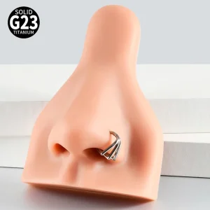 F136 Titanium Triple Layer V Shape Nose Ring Teardrop Segment Hoop Statement Piercing Jewelry OEM