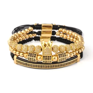 F216 Adjustable Bangles Bracelet Sets Handmade Classic Men Homme Custom Logo Rich Beads Charm Bracelet