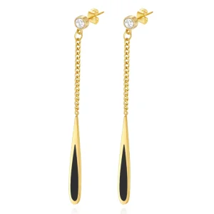 FANKE Stainless Steel Drop Earrings Women’s Electroplated Korean Fashion Design Cold Wind Long Ear