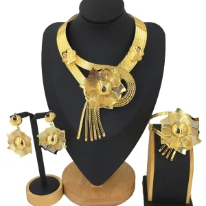 FHK12530 Costume Fashion Dubai Jewelry Accessories Gold Plated Ladies Jewelry Sets