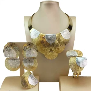 FHK17245 Costume Fashion Dubai Jewelry Accessories Gold Plated Ladies Jewelry Sets