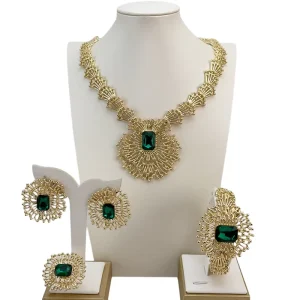 FHK23382 Italian Gold Jewelry Set Bridal Wedding Jewelry Luxury Woman Party Necklace