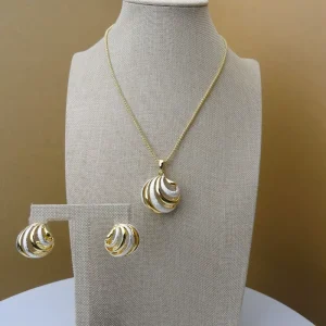 FHK5405 Costume Fashion Dubai Jewelry Accessories Gold Plated Pendant Ladies Jewelry Sets
