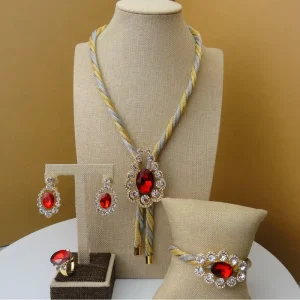 FHK5511 Costume Fashion Dubai African Jewelry Sets High Quality Gold Plated Ladies Jewelry Sets
