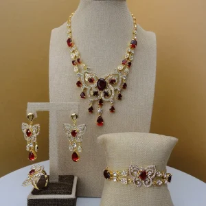 FHK5513 Costume Fashion Dubai African Jewelry Sets Gold Plated Ladies Jewelry Sets