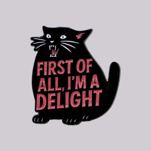 FIRST ALL I’M DELIGHT Enamel Plated 3D Cute Black Brooch Badge Clothing Accessories Fashion Jewelry Gifts Unisex
