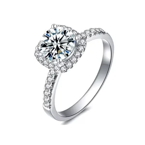 FJZ003 Classic Square Style Wedding Moissanite Copper Ring Fashion Lady Ring Engagement for Couple Trendy High Quality Rings