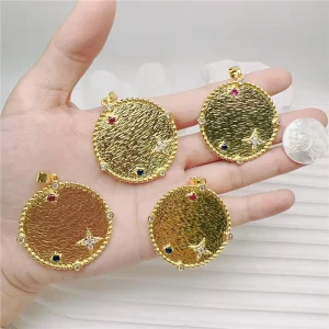 FM CKP1273 Plating copper pendant jewelry Color clear cz micro pave pendant Fashion cz jewelry component charm