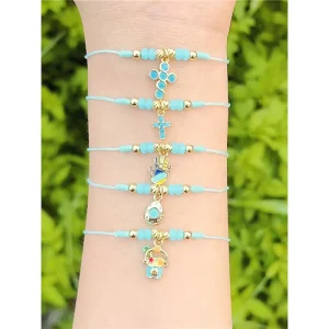 FM CKT0781 New design cz charms bracelet Fashion cz cross pendant bracelet Adjustable bracelet jewelry