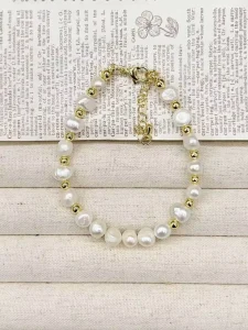 FM JDT0654 New Arrival Fashion Bracelet Pearl Bracelet Gold Plated Copper Bracelet Adjustable Women’s Bracelet